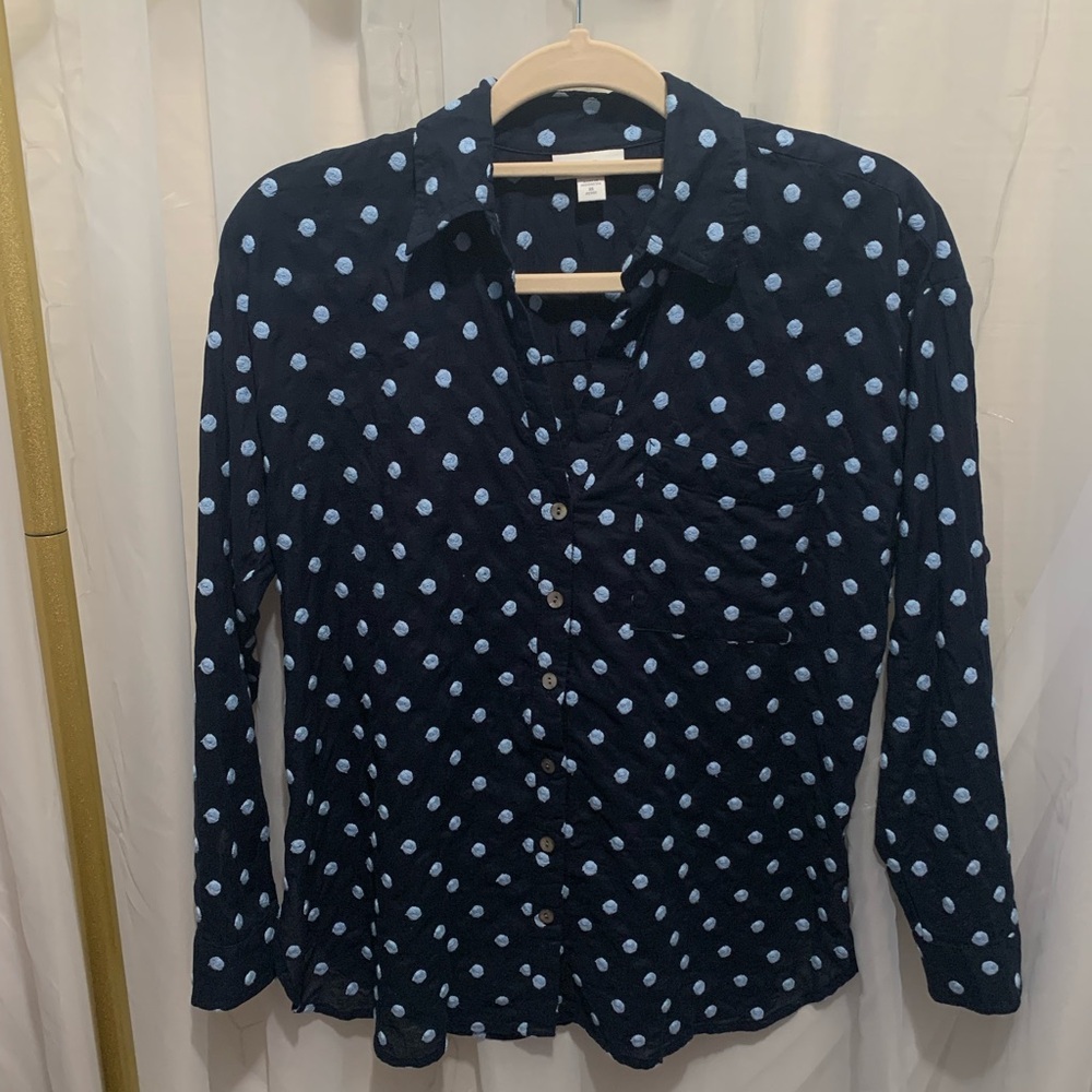 J.Jill Polka Dot Button Down